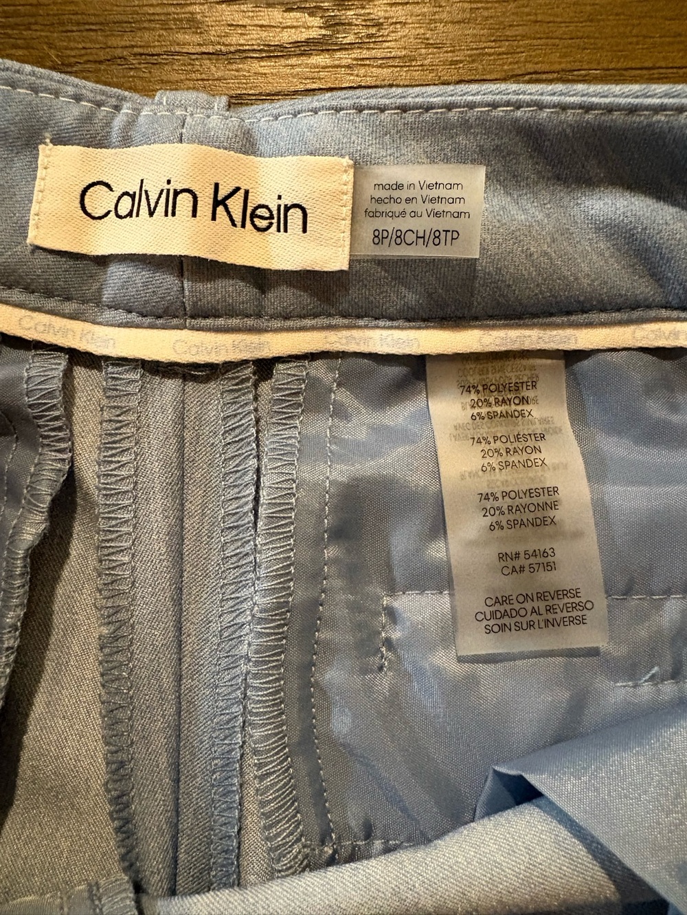 Calvin Klein Blue, Straight Leg Dress Pants NWT - Picture 10 of 12